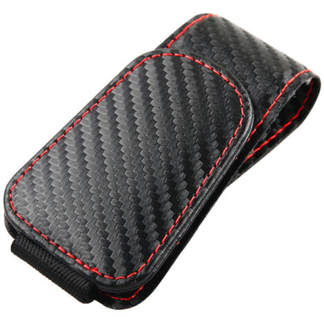 SHINING HOUSE Soporte para gafas de coche, clip magnético de cuero para colgar gafas de coche, marco universal para visera de coche con clip (negro 4,5 x 9,5 cm)