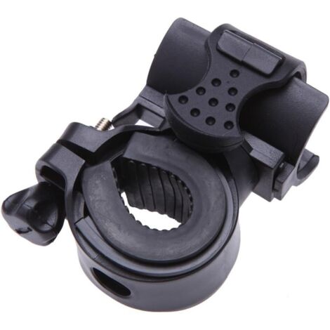 SHINING HOUSE soportes para linterna de bicicleta de 360 grados, soporte para bicicleta, soporte para linterna LED, abrazadera para bicicleta, MTB, negro, 4,2 x 5,2 x 6,8 cm
