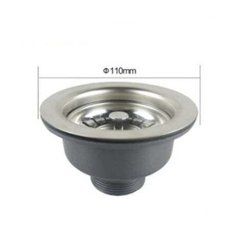 SHINING HOUSE Spülbeckenablauf aus Edelstahl 304 – Abflusskorbablauf – 1 1/2 Zoll, Ø 114 mm/Ø 110 mm/Ø 85 mm (Durchmesser 110 mm)