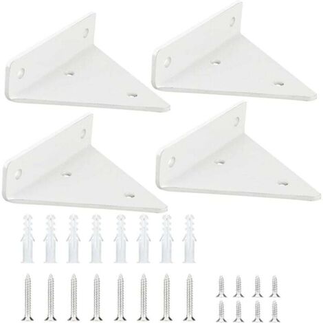 SHINING HOUSE Staffa per mensola, 4 pezzi Staffa galleggiante resistente da parete Triangolo invisibile in ferro per mensole in cucina Studio Giardino (80×100)