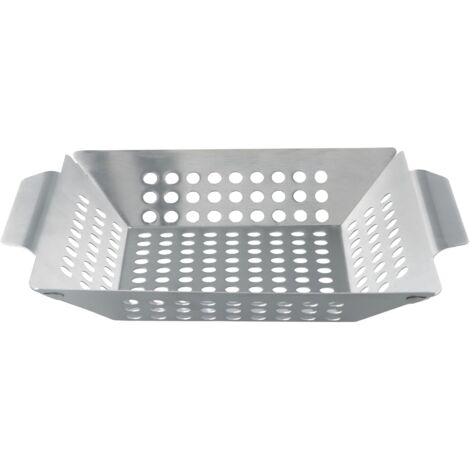 SHINING HOUSE Stainless Steel Barbecue Basket Bowl - Non Stick BBQ Cooking Basket - Perfect Steel Barbecue Vegetable Basket for Healthy and Delicious Cooking