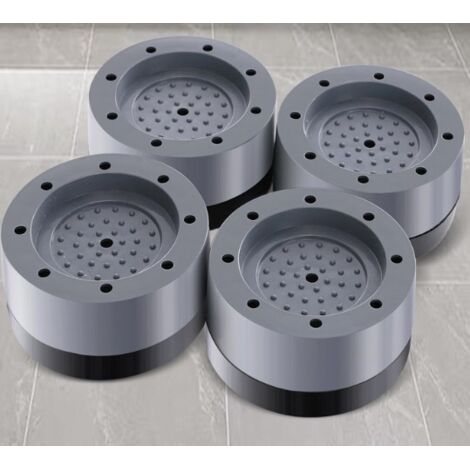 SHINING HOUSE Stück Anti-Vibrations-Waschmaschinen-Fußpolster, Anti-Vibrations-Pads, Waschmaschinen-Stoßdämpfer, Waschmaschinen-Fußpolster für Waschmaschinen, Trockner und Möbel, Kühlschrank, Grau
