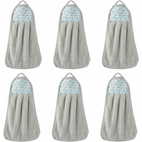SHINING HOUSE Stück Handtücher zum Aufhängen, Korallenvlies-Handtuch, wasserabsorbierendes Handtuch für Zuhause, Küche, Badezimmer, Grau
