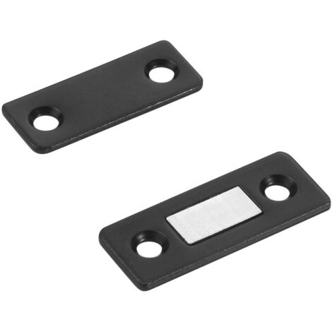 SHINING HOUSE Stück ultradünne Metall-Magnetverschlüsse zum Aufkleben, selbstklebender Verschluss, starker Magnet für Schiebetüren, Schubladen, Fenster, Schränke usw. (schwarz, 42 x 17,5 mm)