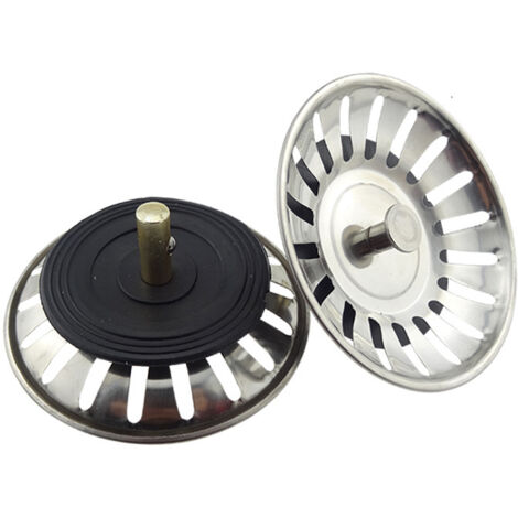 SHINING HOUSE Stück Universal-Abflusskorb, 8 cm, Edelstahl, Küchenspüle, Sieb, Filter, doppelschichtiger Spülbeckenstopfen, Abfluss, Abtropffläche für Küche und Badezimmer
