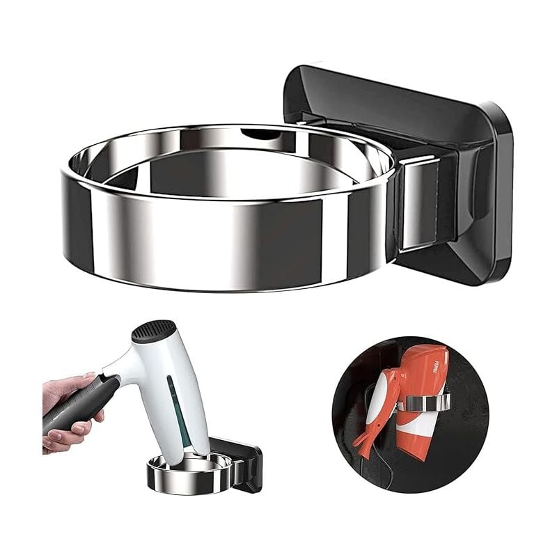 Support de sèche-cheveux pour salle de bain Support plastique adhésif Support de sèche-cheveux pour salle de bain Support de sèche-cheveux pour la