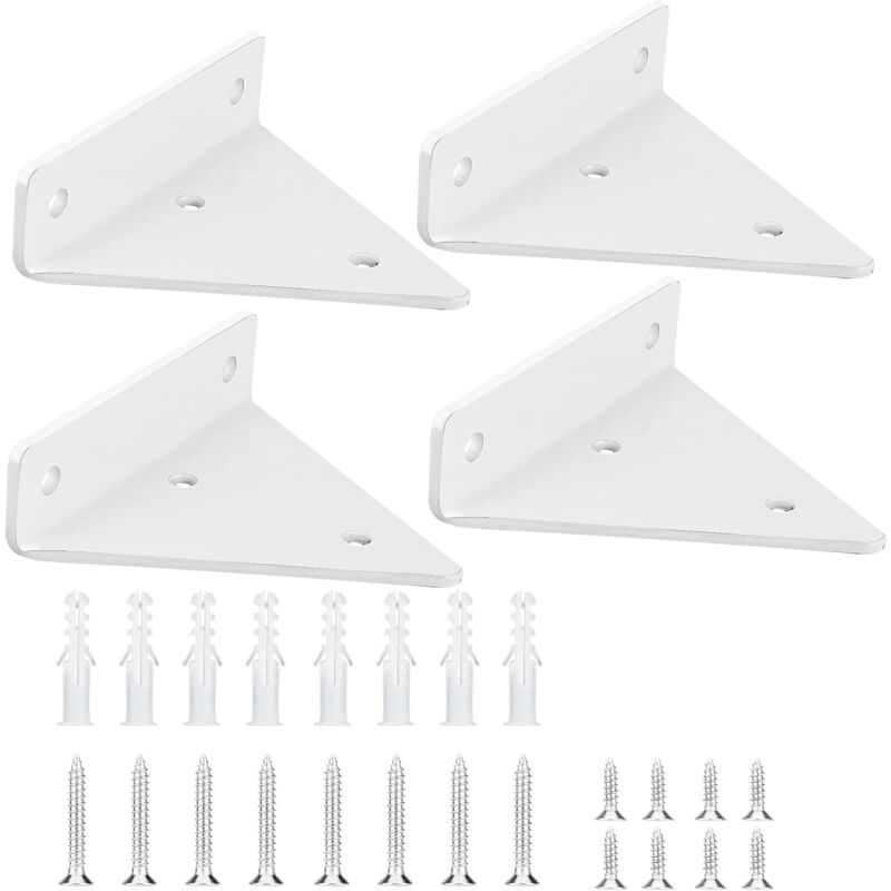 SHINING HOUSE Support D'étagère,4 pièces Support Flottant Mural Robuste en Fer Invisible Triangle pour étagères Dans le Jardin d'étude de la Cuisine