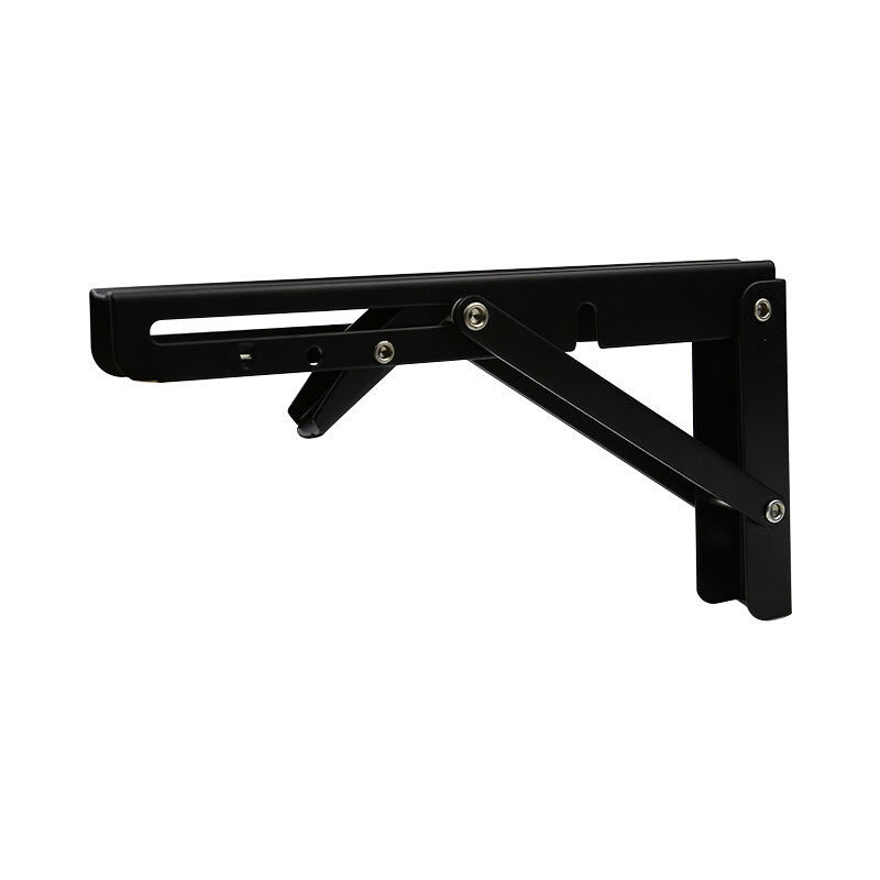 Shining House - Supports pliants 300 mm, 2 supports de console pliants noirs, supports d'étagère pliants, supports de console pliants rétractables