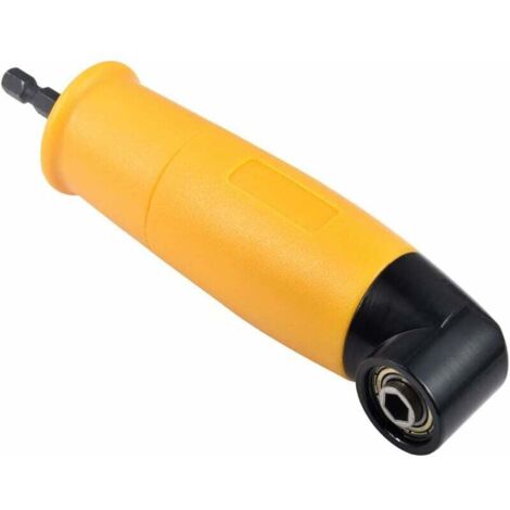 SHINING HOUSE Taladro en ángulo recto, destornillador eléctrico de extensión de ángulo de 90 grados, adaptador de soporte de destornillador con enchufe hexagonal de 1/4"