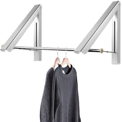 SHINING HOUSE Tendedero retráctil de aluminio plegable para pared, con forma de pez curioso, para abrigos, camisas, pantalones, organizador de almacenamiento, para lavandería