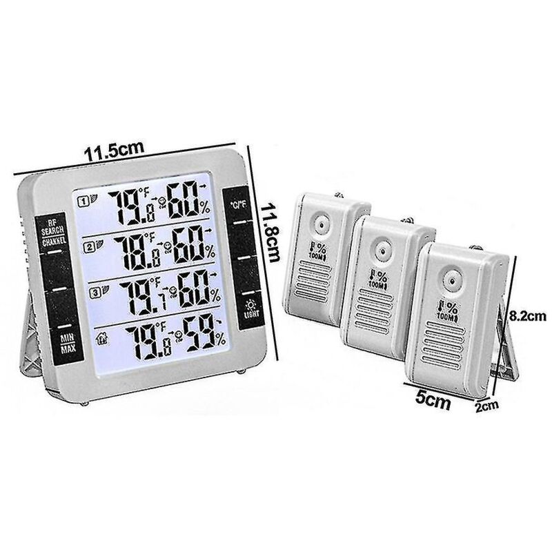 SHINING HOUSE Thermomètre hygromètre numérique avec rétro-éclairage Lcd, moniteur d'humidité et de température en temps réel, enregistrement Max/min