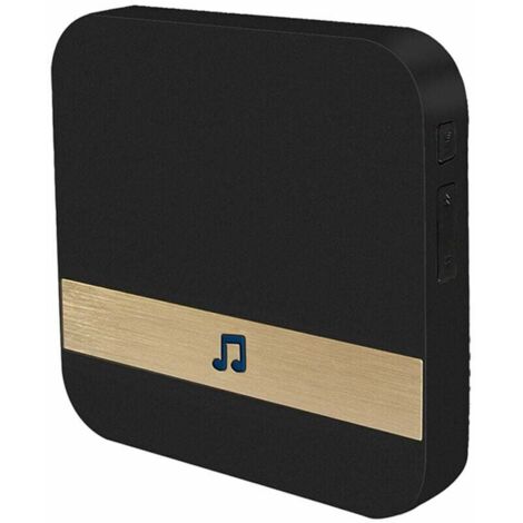 SHINING HOUSE Timbre enchufable para timbre de entrada con videoportero inalámbrico con selección de música a un volumen de 433 Mhz (CA 90-250 V), enchufe negro en la UE - Enchufe negro en la UE