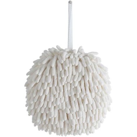 SHINING HOUSE Toalla de baño con forma de bola para colgar en la cocina, absorbente, de secado rápido, bonita tela escandinava, color blanco