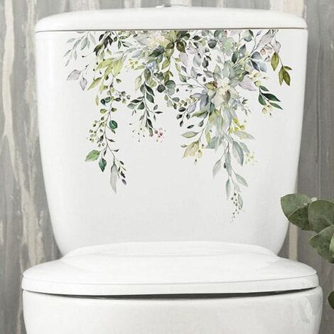 SHINING HOUSE Toiletten-Wandaufkleber in Blattform, Badezimmer-WC-Aufkleber, abnehmbare, wasserdichte Badezimmer-Dekoration