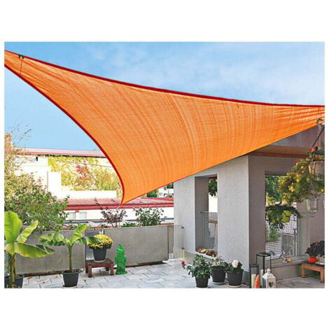SHINING HOUSE Toldo vela triangular de 4,5 x 4,5 x 4,5 m, protección solar, resistente al agua, para patio exterior, pérgola, color naranja