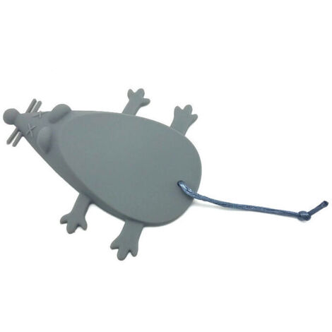 SHINING HOUSE Tope de puerta, tope de puerta universal de silicona con forma de ratón, protector de dedos en forma de cuña para puerta (paquete de 2, gris)