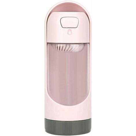 SHINING HOUSE Tragbare Wasserflasche, auslaufsicherer Katzen-Trinkwasserspender für Outdoor-Walking-Reisetraining (Pink)