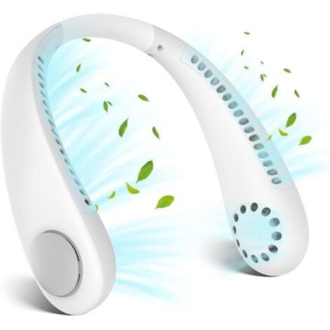 SHINING HOUSE Tragbarer USB-Nackenventilator, Mini-Nackenventilator ohne Flügel, 360°-Luftstrom, persönlicher Nackenkühler mit 3 Geschwindigkeiten, wiederaufladbar über USB, Ventilator für Zuhause, Bü