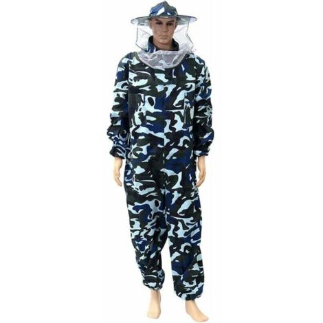 SHINING HOUSE Traje de apicultor, ropa de apicultor de cuerpo entero con velo y capucha, traje de protección para apicultor, ropa de apicultor, equipo de apicultura, XL