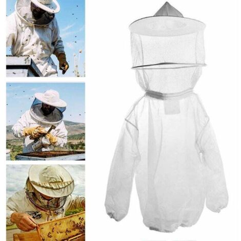 SHINING HOUSE Traje de apicultura Equipo de protección Traje de apicultura Equipo de protección Herramienta de apicultura profesional (blanco)
