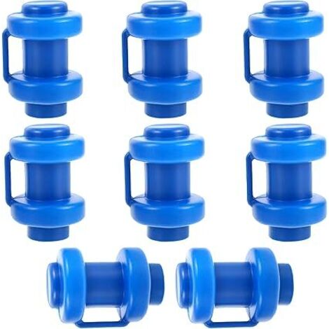 SHINING HOUSE Trampolin-Stangenkappen, 8 Stück Trampolin-Endkappen, Trampolin-Stangenkappen, Trampolin-Kappen für Hakenstangen-Endkappen, Sicherheitsnetz-Ersatzteile (blau 7,6 x 7,6 x 5,1 cm)