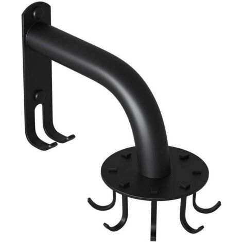 SHINING HOUSE Trinquete de cocina, gancho plegable giratorio de 360°, sin perforaciones, soporte para utensilios de cocina de 360° con 8 ganchos, soporte para utensilios de cocina para cocina y baño (