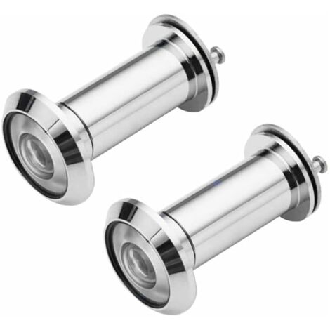 SHINING HOUSE Türspion, 2 Stück, Türspion, 16 mm, 200° breiter Betrachtungswinkel, Türspion mit Abdeckung, für 40 mm bis 55 mm dicke Türen für Zuhause, Büro, Hotel (Silber)