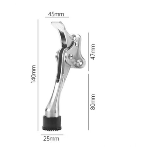 SHINING HOUSE Türstopper, 140 mm lang, robuster Türstopper aus Zinklegierung, Türstütze mit Gummispitze und Feder für Terrassentor im Freien