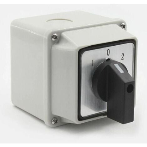 SHINING HOUSE Universal Rotary Cam Selector Switch LW26-20A 380V - 8 Terminals 3 Positions 1-0-2 Changeover Switch with Main Switch TopHomer