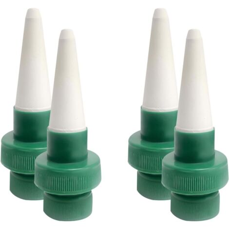 SHINING HOUSE Utilice 4 piezas de aspersor automático de riego por goteo de cerámica, riego automático con botella de agua para plantas de interior y exterior, 10,5 cm