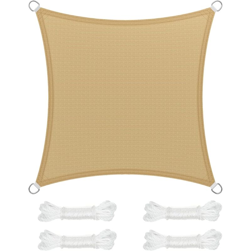 Shining House - Voile d'ombrage pour balcon jardin en polyéthylène hdpe respirant carré 3 x 3 m jaune