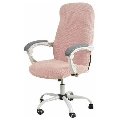 SHINING HOUSE Waterproof Office Chair Cover Pink Stretch Jacquard Computer Chair Cover Armchair Size M