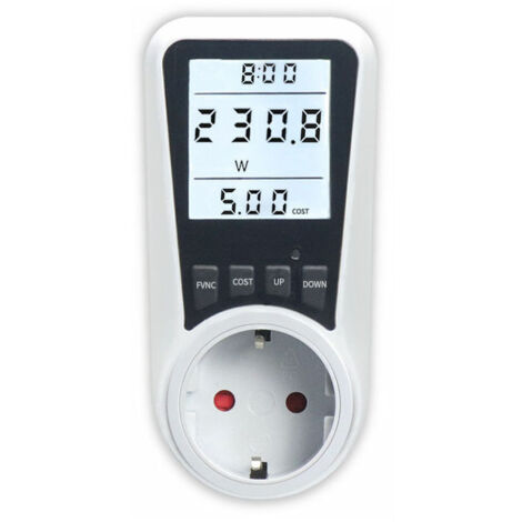 SHINING HOUSE Wattmeter-Steckdosen-Energiemessgerät, Energieverbrauch mit 7 Überwachungsmodi, hintergrundbeleuchtetes LCD-Display, Stromverbrauchssteckdose zum Energiesparen, Stromüberlastungen