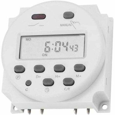 SHINING HOUSE Zeitschaltuhr, 12 V, 16 A, elektronischer digitaler LCD-Zeitrelaisschalter, programmierbarer LCD-Digital-Mikrocomputer, Mini-Steuernetzteil, Zeitschaltuhr CN101A