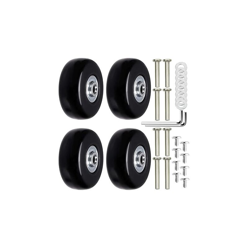 Shining House - 4 Pièces Roues de Remplacement pour Bagages Remplacement de Roue de Bagage Roues de Bagage Universelles Essieux et Roulettes de