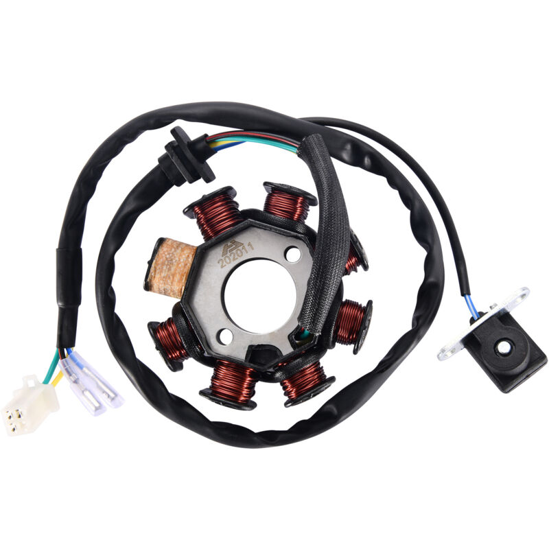 Shining House - 8 Bobines 5 Fils Magnéto Stator Remplacement pour 4 Temps 125cc 150cc Chinois atv GY6 152QMI Moteur Taotao Crossfire Scooter