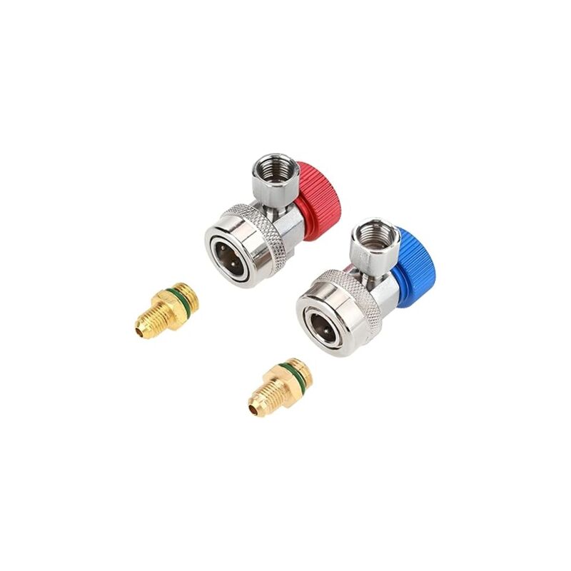Shining House - Connecteur rapide ac R134A 2 pièces, adaptateur de réfrigérant de voiture, kit de conversion de climatiseur de voiture haute et basse
