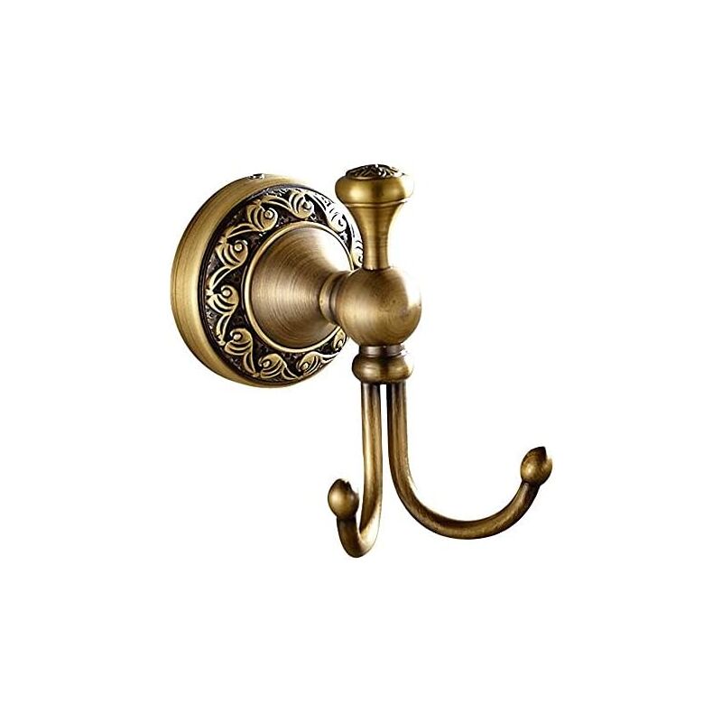 Patères Doubles Antiques, Crochets à serviettes Retro Brass, Vintage Crochet Mural Salle de Bains - Shining House