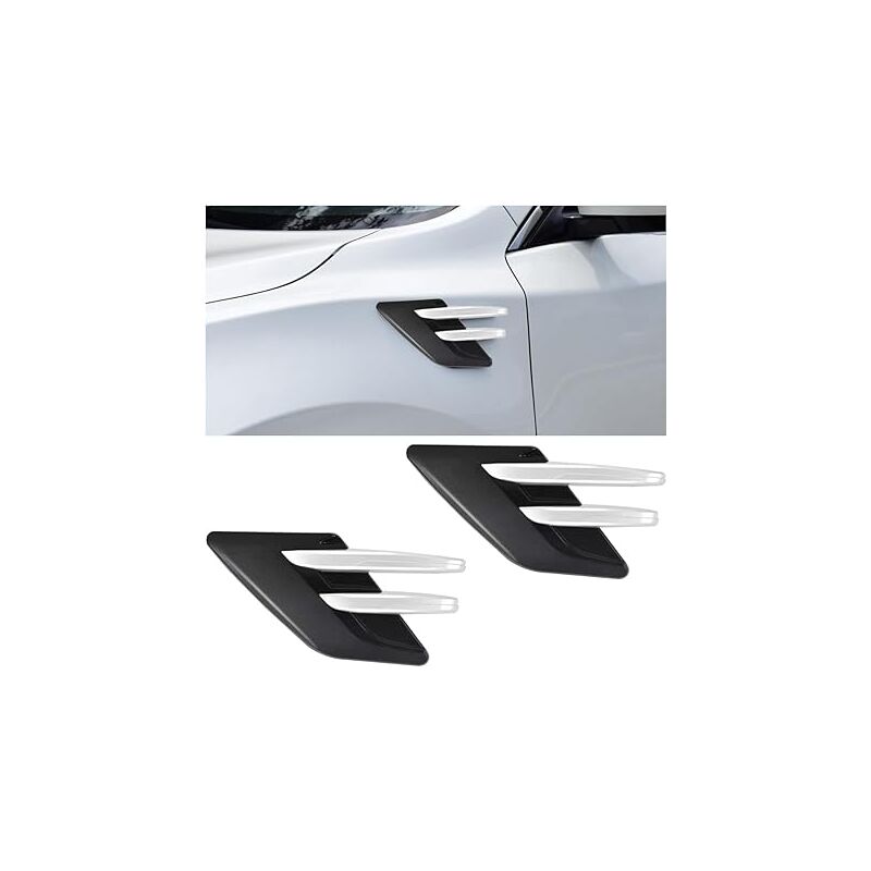 Shining House - Sortie d'air latérale de voiture 2 pièces, couvercle d'aération de calandre, sortie de grille de flux d'air latérale de capot de