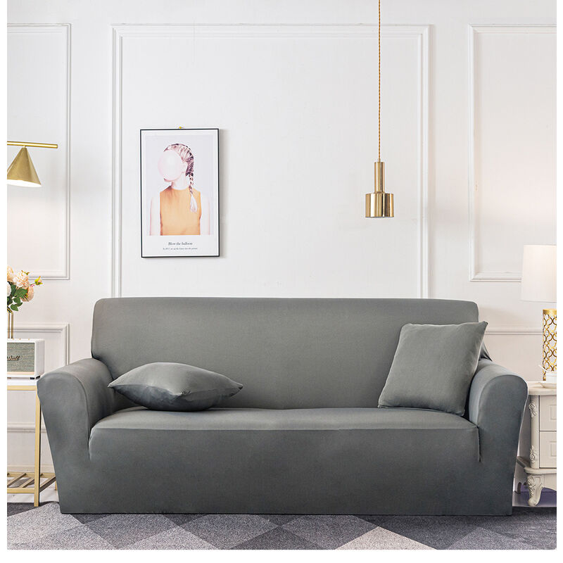Shining House - Housse de Canapé 3 Places avec Accoudoir Extensible - Revêtement de Canapé Pour salon chambre - GRIS,195-230cm