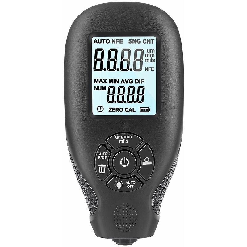 Shining House - Jauge d'épaisseur de revêtement de peinture de voiture, rétroéclairage portatif lcd numérique avec feuilles d'étalonnage pour base en