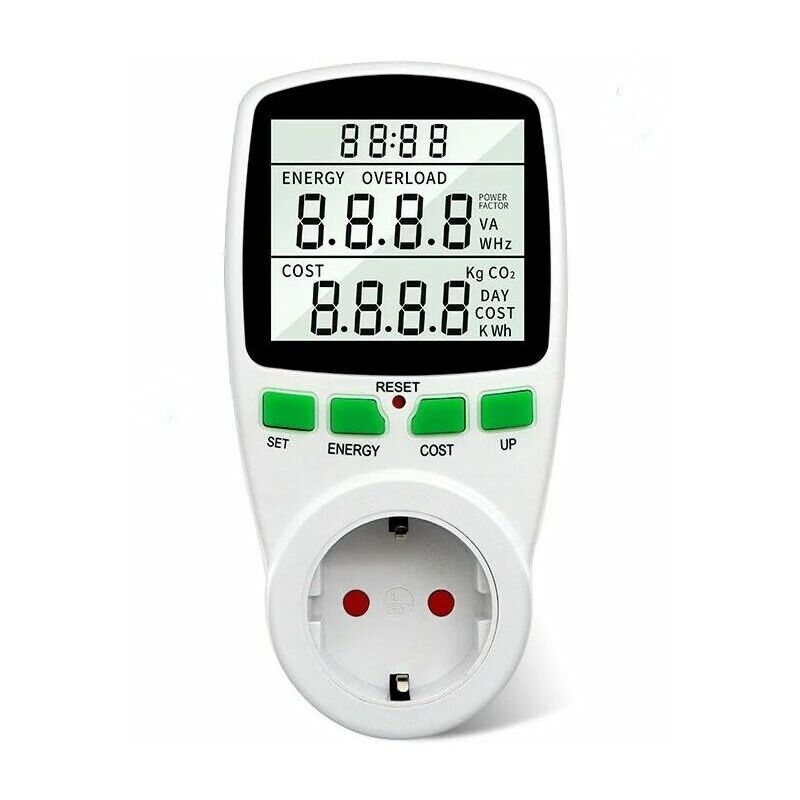 Shining House - La consommation d'énergie mètre wattmètre Prise Compteur d'énergie de Compteur - white