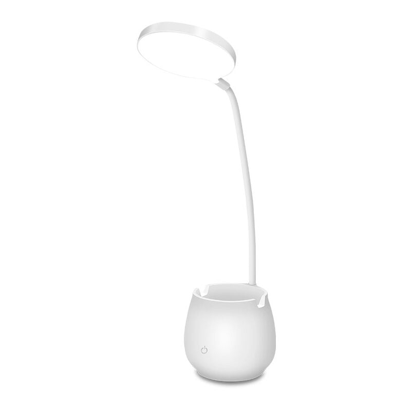 Shining House - Lampe de bureau 3WLED, col de cygne flexible et mini lampe de bureau à pince avec interrupteur - white