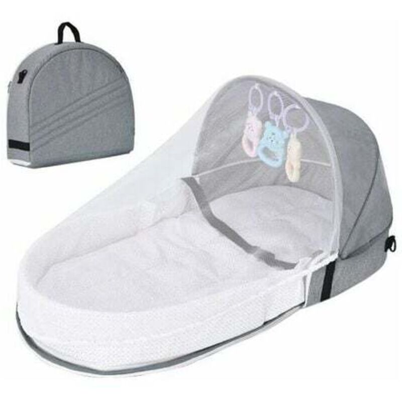Shining House - Lit de voyage pour bébé avec moustiquaire à baldaquin, lit bébé pliable avec moustiquaire Lit de voyage bionique en coton respirant