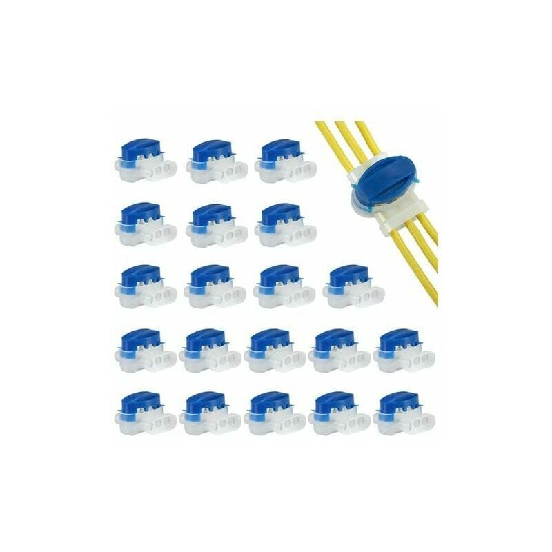 Shining House - Lot de 20 Connecteurs Étanches pour Câbles de Robot Tondeuse Automower - blue
