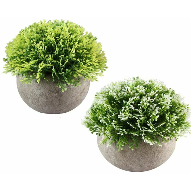 Mini Plantes Succulentes Artificielles avec Pot Plante Décorative pour Maison, Jardin, Cuisine, Mariage l'intérieur et l'extérieur - white