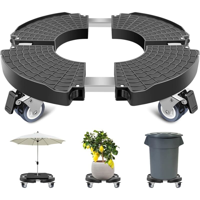 Porte Plante a roulettes, Réglable , Capacité De 150 kg Chariot à roulettes Pot de Fleur Interieur Support Plantes Interieur pour Pots de Fleurs,