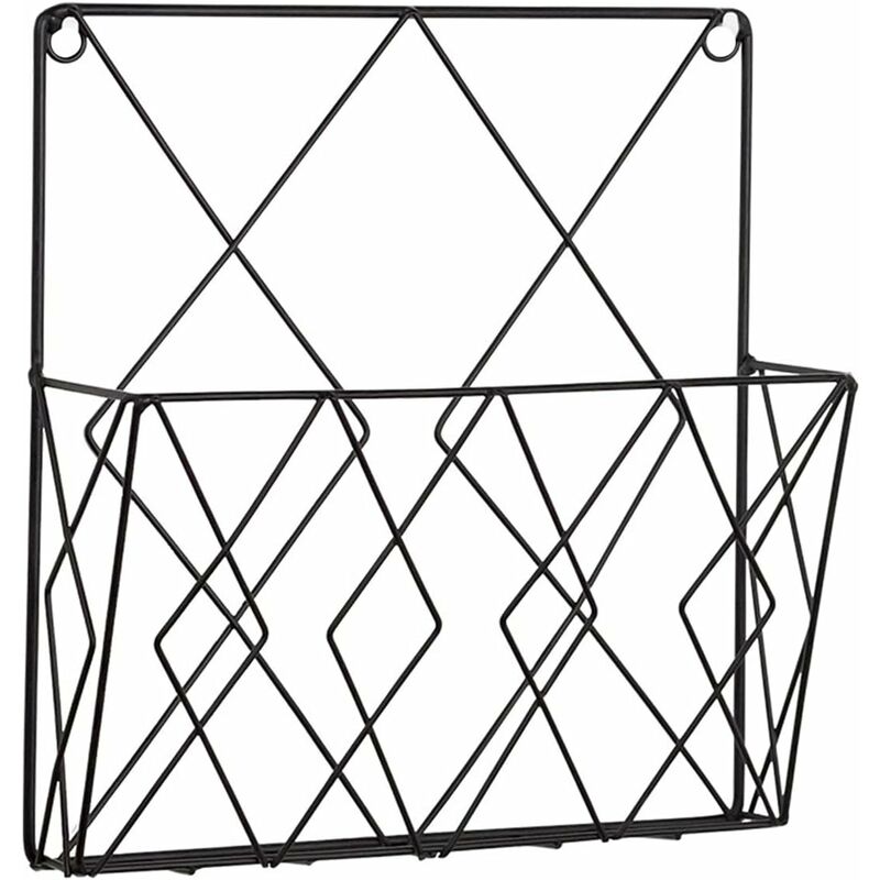 Porte-revue mural multifonctionnel en métal pour ranger vos magazines ou journaux(noir)