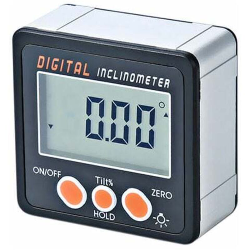 Shining House - Rapporteur électronique coque en alliage d'aluminium bote à biseau numérique jauge d'angle compteur aimants Base inclinomètre