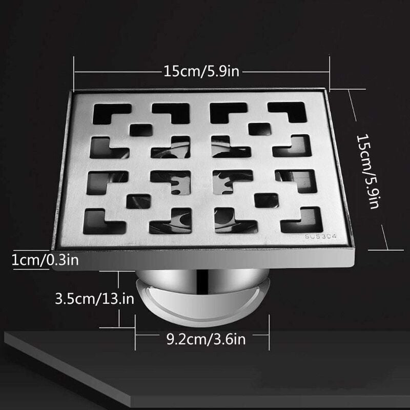 Shining House - Siphon De Sol Exterieur,Siphon de Sol Et Écoulement De Douche,Siphon Sol D'évacuation,Siphon avec Arrêt du Parfum et Tamis à